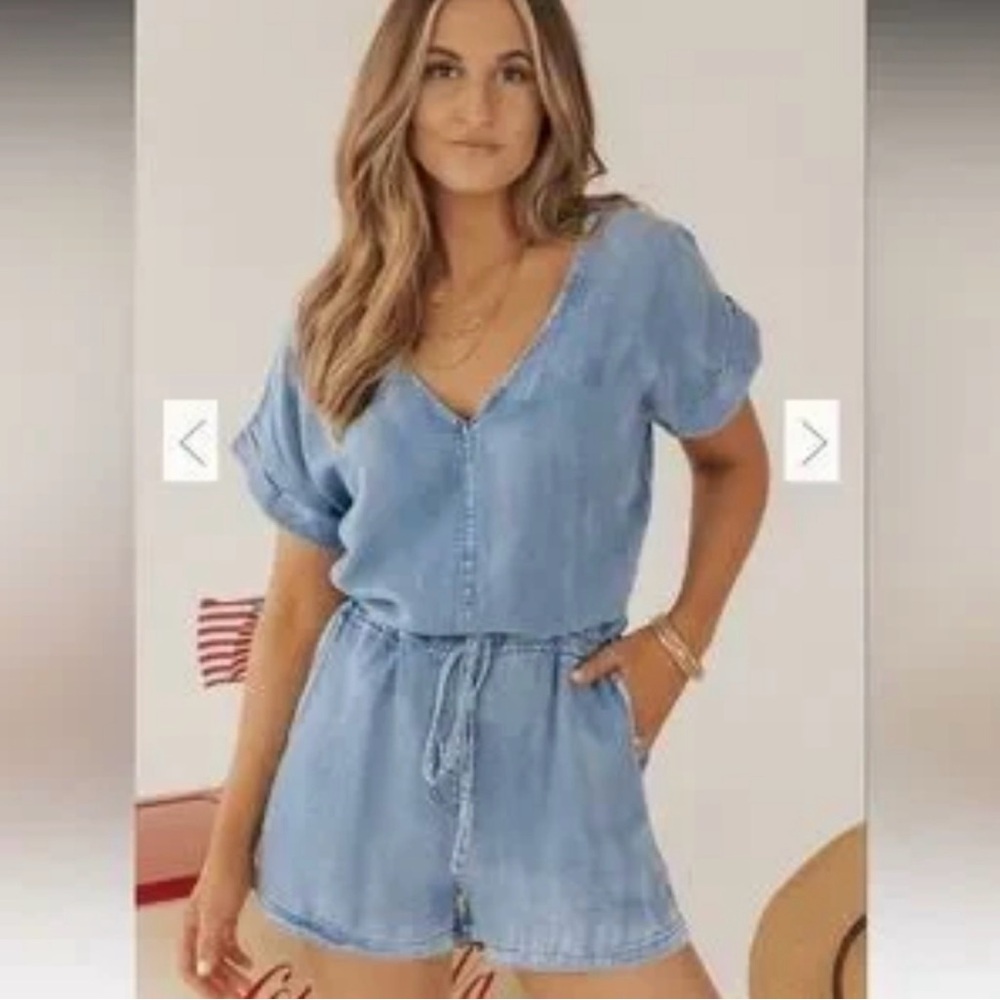 She and Sky Blue Denim Romper